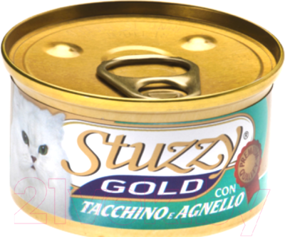 Влажный корм для кошек Stuzzy Gold мусс с индейкой и ягненком (85г)