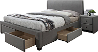 Полуторная кровать Halmar Modena 140x200 (серый) - 