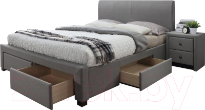 Полуторная кровать Halmar Modena 140x200 (серый)
