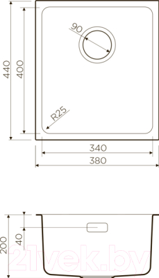 Мойка кухонная Omoikiri Tadzava 38-U-IN (4993077 )