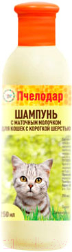 Шампунь для животных Пчелодар Для короткошерстных кошек с маточным молочком  (250мл)