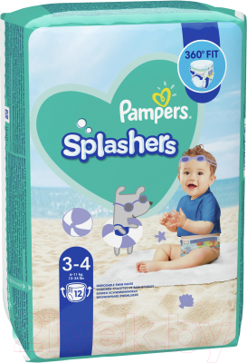 Подгузники-трусики детские Pampers Splashers Midi/Maxi (12шт)