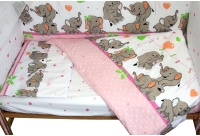 Комплект постельный для малышей Баю-Бай Слоники / К60-С1 (розовый) - 
