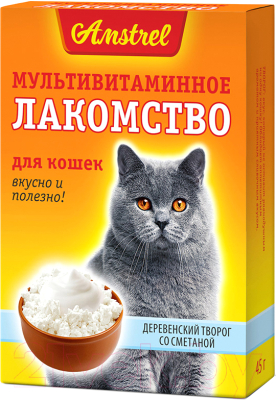 

Лакомство для кошек Amstrel, Деревенский творог со сметаной / 254001278