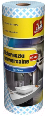 Набор салфеток хозяйственных Jan Niezbedny тряпка в рулоне 50 листов, цветная