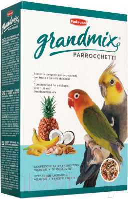 Корм для птиц Padovan GRANDMIX Parrocchetti для средних попугаев / PP00185 (850г)