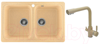 

Мойка кухонная Gerhans, C02 + смеситель KK4055-3-21