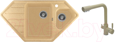 

Мойка кухонная Gerhans, E10 + смеситель KK4055-3-21