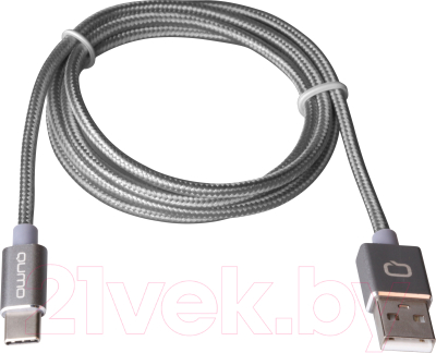 Кабель Qumo USB-Type C (1м, темно-серый)