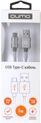 Кабель Qumo USB-Type C (1м, темно-серый)