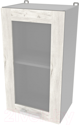 Шкаф навесной для кухни Интерлиния Компо ВШ40ст-720-1дв (дуб белый)