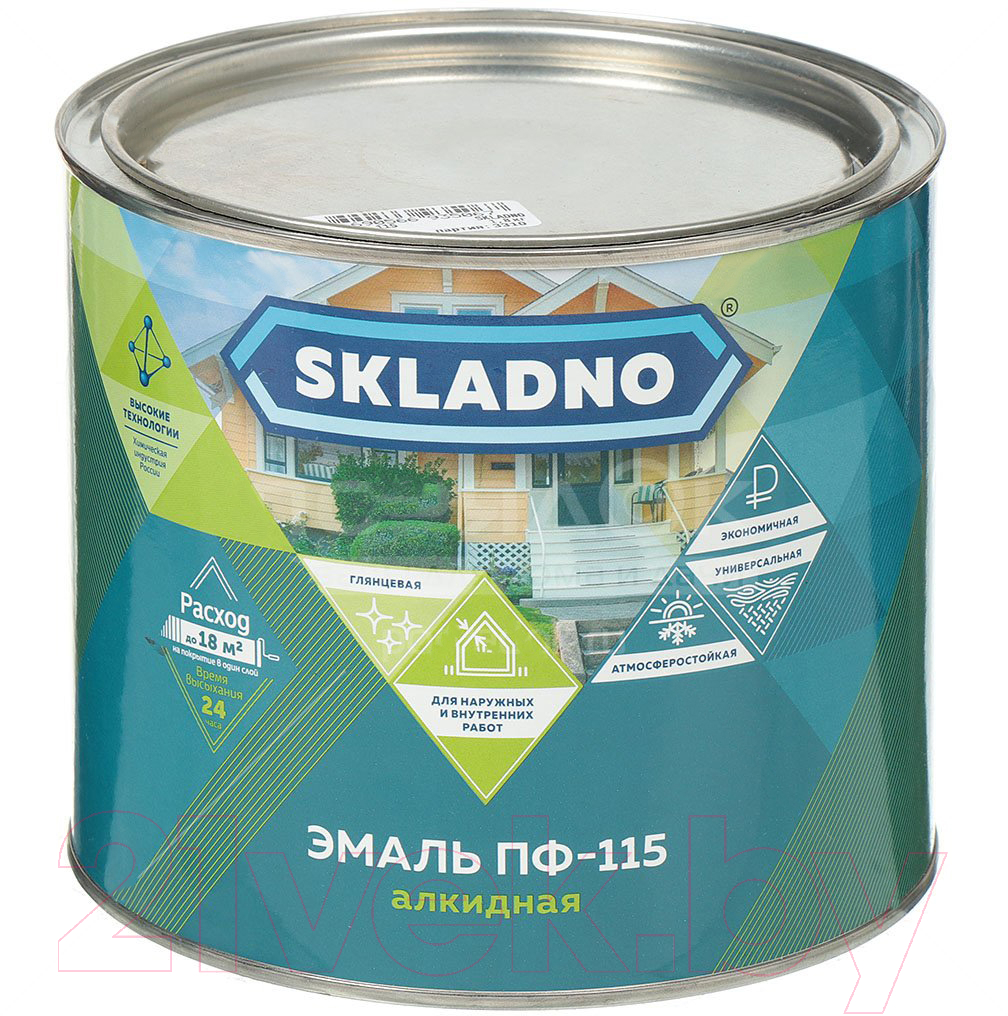 Эмаль Skladno ПФ-115 (1.8кг, красный)