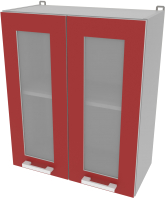 Шкаф навесной для кухни Интерлиния Компо ВШ60ст-720-2дв (красный) - 