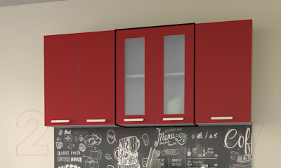 Шкаф навесной для кухни Интерлиния Компо ВШ60ст-720-2дв (красный)