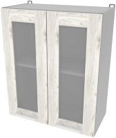 Шкаф навесной для кухни Интерлиния Компо ВШ60ст-720-2дв (дуб белый) - 