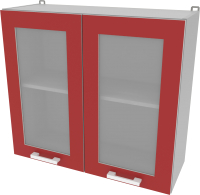 Шкаф навесной для кухни Интерлиния Компо ВШ80ст-720-2дв (красный) - 