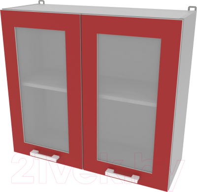Шкаф навесной для кухни Интерлиния Компо ВШ80ст-720-2дв (красный)