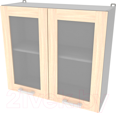 Шкаф навесной для кухни Интерлиния Компо ВШ80ст-720-2дв (дуб молочный)