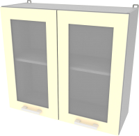 Шкаф навесной для кухни Интерлиния Компо ВШ80ст-720-2дв (ваниль) - 