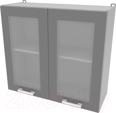 Шкаф навесной для кухни Интерлиния Компо ВШ80ст-720-2дв (серебристый)