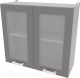 Шкаф навесной для кухни Интерлиния Компо ВШ80ст-720-2дв (серебристый) - 