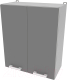 Шкаф навесной для кухни Интерлиния Компо ВШС60-720-2дв (серебристый) - 