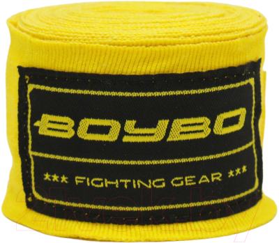 Боксерские бинты BoyBo Хлопок/эластан 3.5м (желтый)