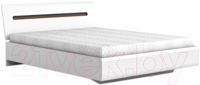 Двуспальная кровать BMK Ацтека LOZ 160 (белый/белый блеск/венге магия)