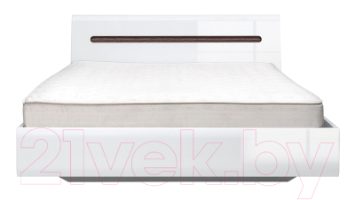 Двуспальная кровать BMK Ацтека LOZ 160 (белый/белый блеск/венге магия)