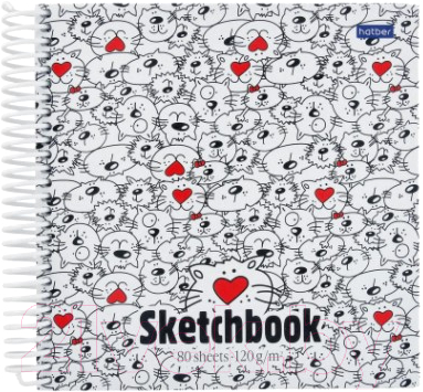 Скетчбук Hatber SketchBook. Прикольные коты / 80Тт5Aгр-17223