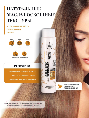 Шампунь для волос BeOn Cannabis блеск для окрашенных волос (400мл)