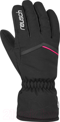 Перчатки лыжные Reusch Marisa / 6031150 7748 (р-р 6, Black/White/Pink Glo)