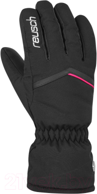 Перчатки лыжные Reusch Marisa / 6031150 7748 (р-р 6.5, Black/White/Pink Glo)