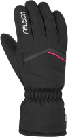 Перчатки лыжные Reusch Marisa / 6031150 7748 (р-р 8.5, Black/White/Pink Glo) - 