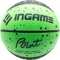 Баскетбольный мяч Ingame Point (размер 7, черный/зеленый) - 