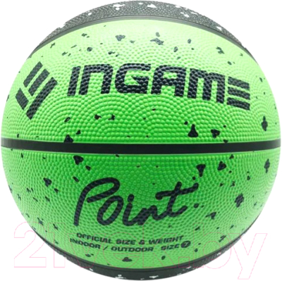 Баскетбольный мяч Ingame Point (размер 7, черный/зеленый)