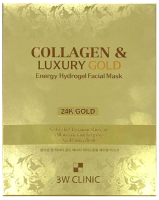 Маска для лица гидрогелевая 3W Clinic Collagen & Luxury Gold Energy Hydrogel Facial Mask (30г) - 