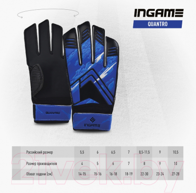 Перчатки вратарские Ingame Qauntro IQ-102 10