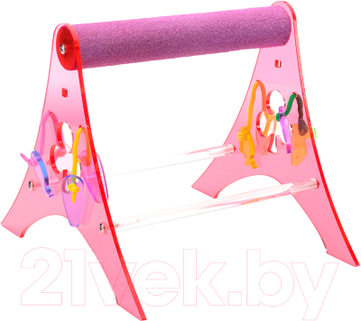 

Подставка для клетки Happy Bird, С минеральной жердью и игрушками / Z72129