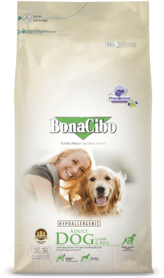 

Корм для собак BonaCibo, Для взрослых собак ягненок, рис