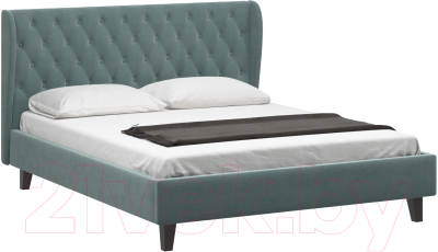 Двуспальная кровать Woodcraft Грац-Н 160 вариант 4 с ПМ (свинцовый бархат)