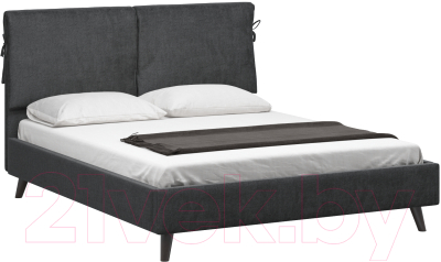 Полуторная кровать Woodcraft Саксан-Н 140 вариант 7 с ПМ (искусственная шерсть/грифельно-серый)
