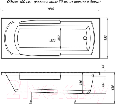 Ванна акриловая Aquanet Extra 170x70 (с каркасом и экраном)