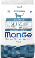 Сухой корм для кошек Monge Monoprotein Sterilized Trout (400г) - 