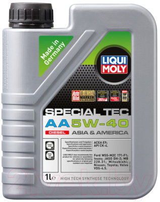 

Моторное масло Liqui Moly, Special Tec AA Diesel 5W40 / 21330