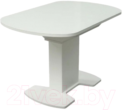 Обеденный стол Аврора Корсика стекло 110-141.5x70 (белый)