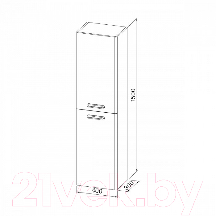 Шкаф-пенал для ванной Iddis BRI40W0i97