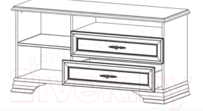 Комод BMK Кентуки RTV 1D2S (белый альпийский)