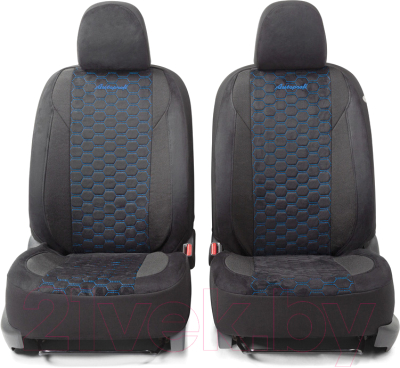 Комплект чехлов для сидений Autoprofi Alcantara ALC-1505 BK/BL
