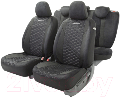 Комплект чехлов для сидений Autoprofi Alcantara ALC-1505 BK/GY